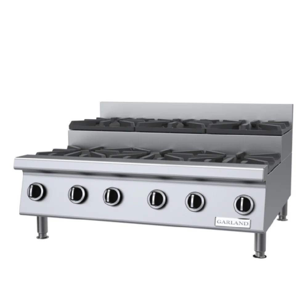 Garland GTOG36-SU6_NAT 36 Inch Step-Up Hotplate Gas with 6 Burner 180000 BTU