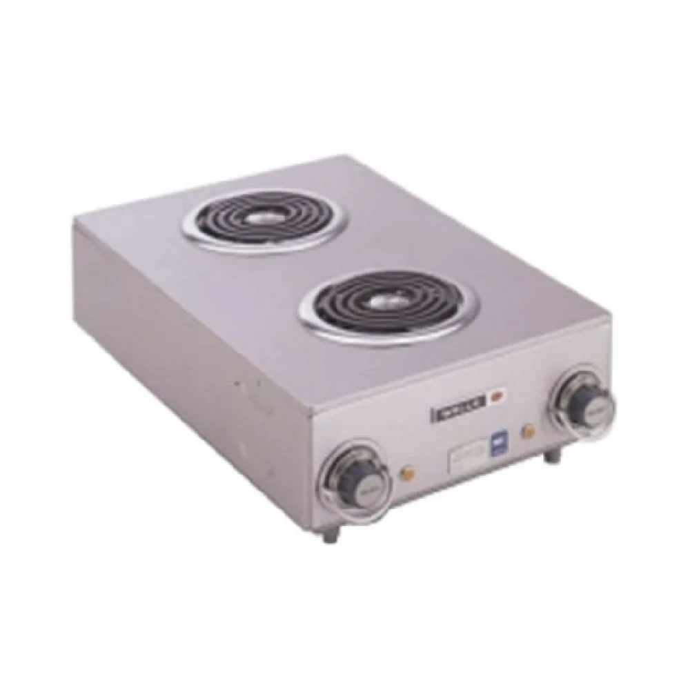 Wells H-115 14-3/4 Inch Two Burner Electric Hotplate Stainless Steel with Controls Wells H-115 14-3/4 Inch Two Burner Electric Hotplate Stainless Steel with Controls