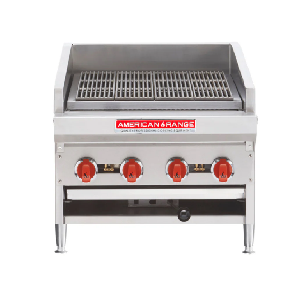 American Range ADJ-24_NAT 24 Inch Charbroiler Gas Countertop with 4 Burners 80000 BTU American Range ADJ-24_NAT 24 Inch Charbroiler Gas Countertop with 4 Burners 80000 BTU
