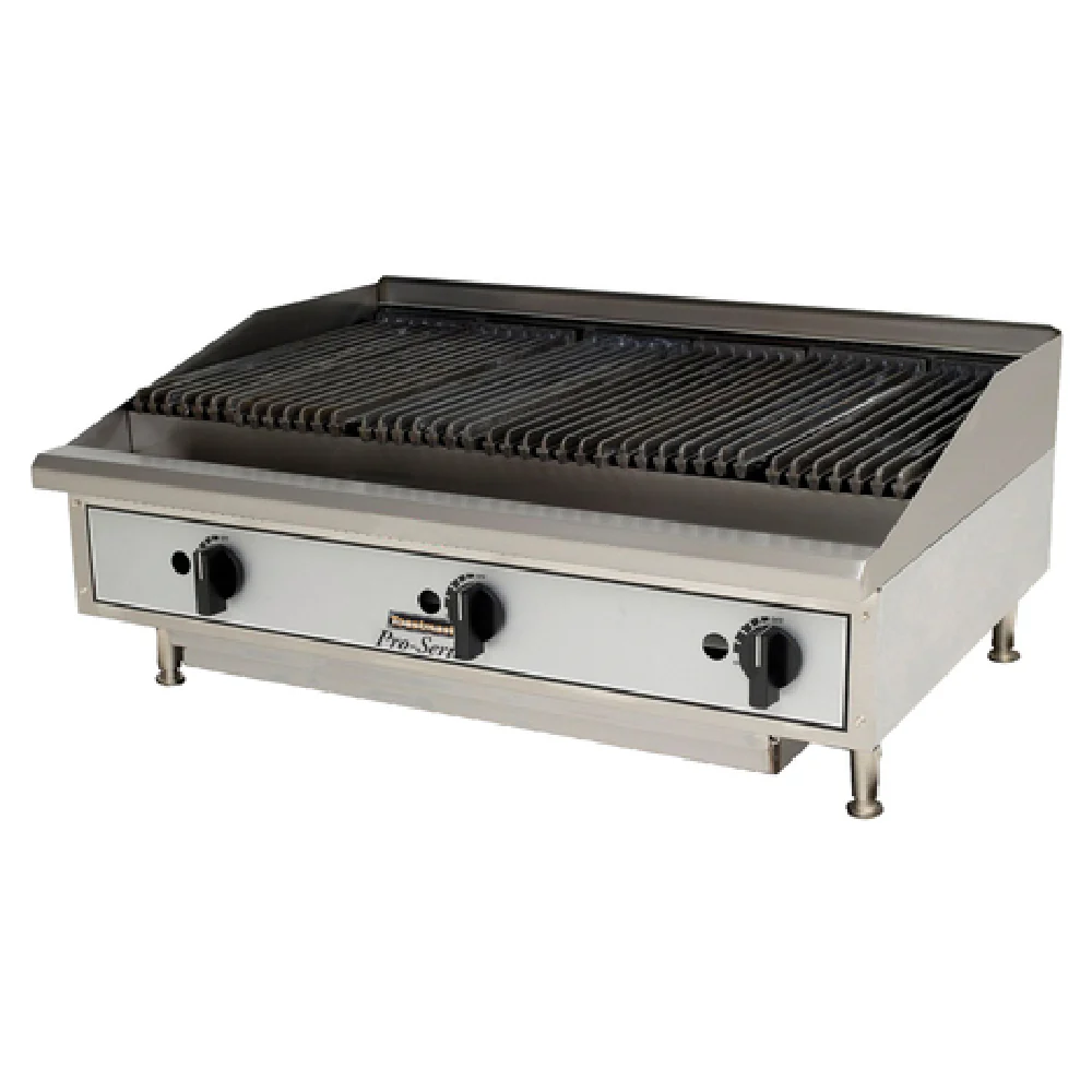 Toastmaster TMLC36 36 Inch Gas Charbroiler with 30,000 BTU Burners and Lava Rocks