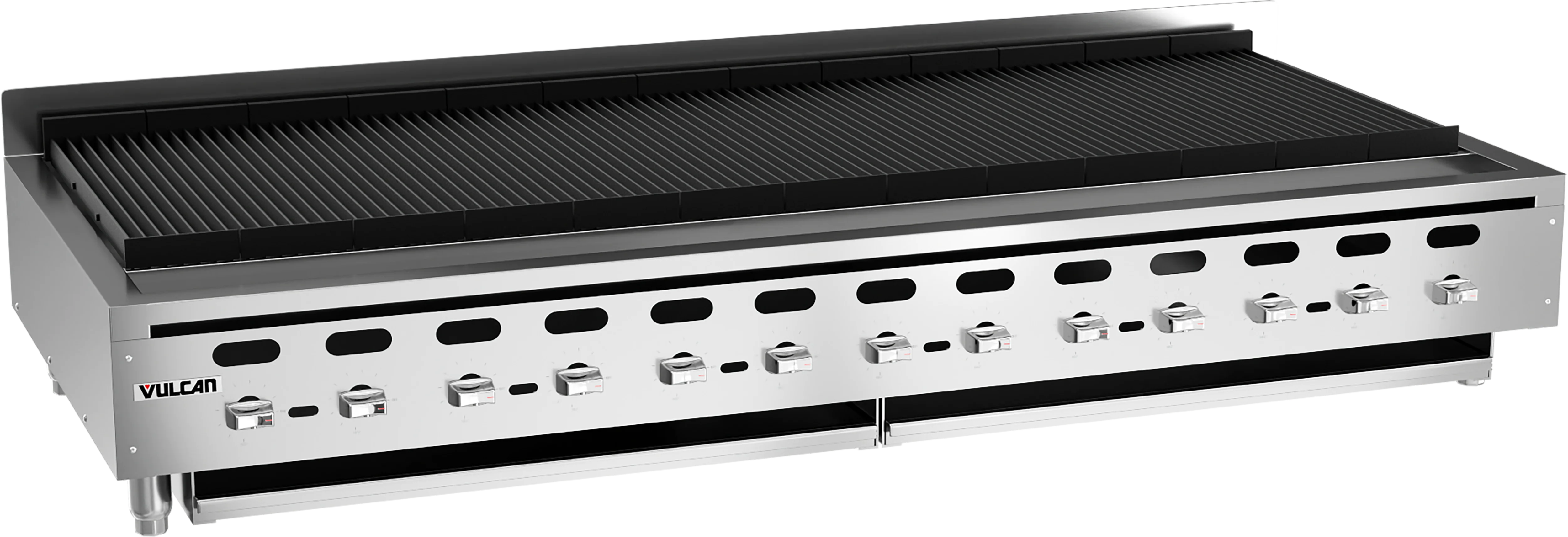 Vulcan VACB72-QS-PLATINUM_NAT 72-1/2 Inch Gas Charbroiler Countertop with 13 Burners 221000 BTU Vulcan VACB72-QS-PLATINUM_NAT 72-1/2 Inch Gas Charbroiler Countertop with 13 Burners 221000 BTU