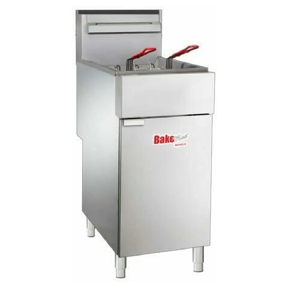 BakeMax BAKEL40 15-1/2 Inch Gas Full Pot Floor Model Fryer 90,000 BTU BakeMax BAKEL40 15-1/2 Inch Gas Full Pot Floor Model Fryer 90,000 BTU