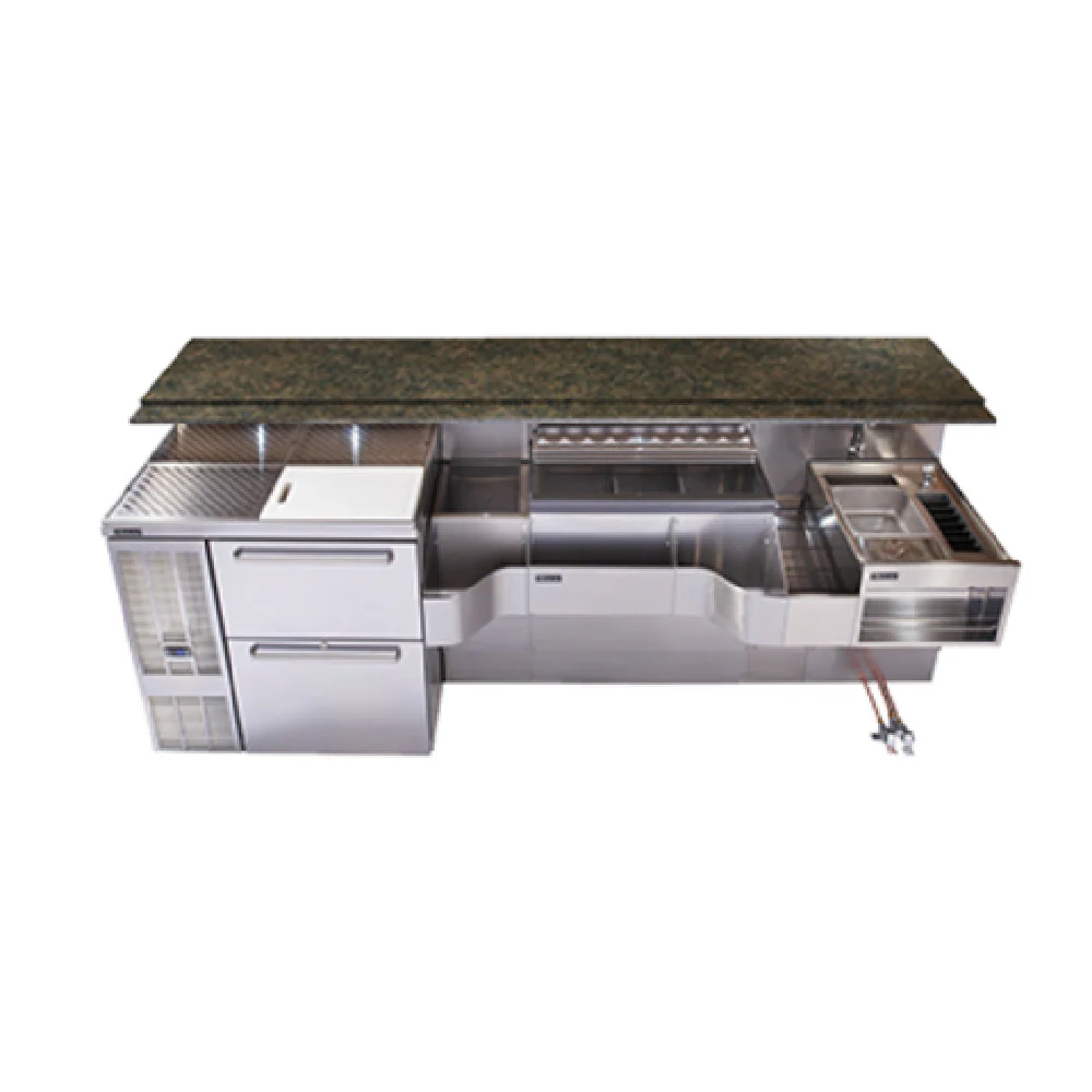 Perlick PTE68-C 68 Inch Stainless Steel Cocktail Station with Ice Vault and Sink Perlick PTE68-C 68 Inch Stainless Steel Cocktail Station with Ice Vault and Sink