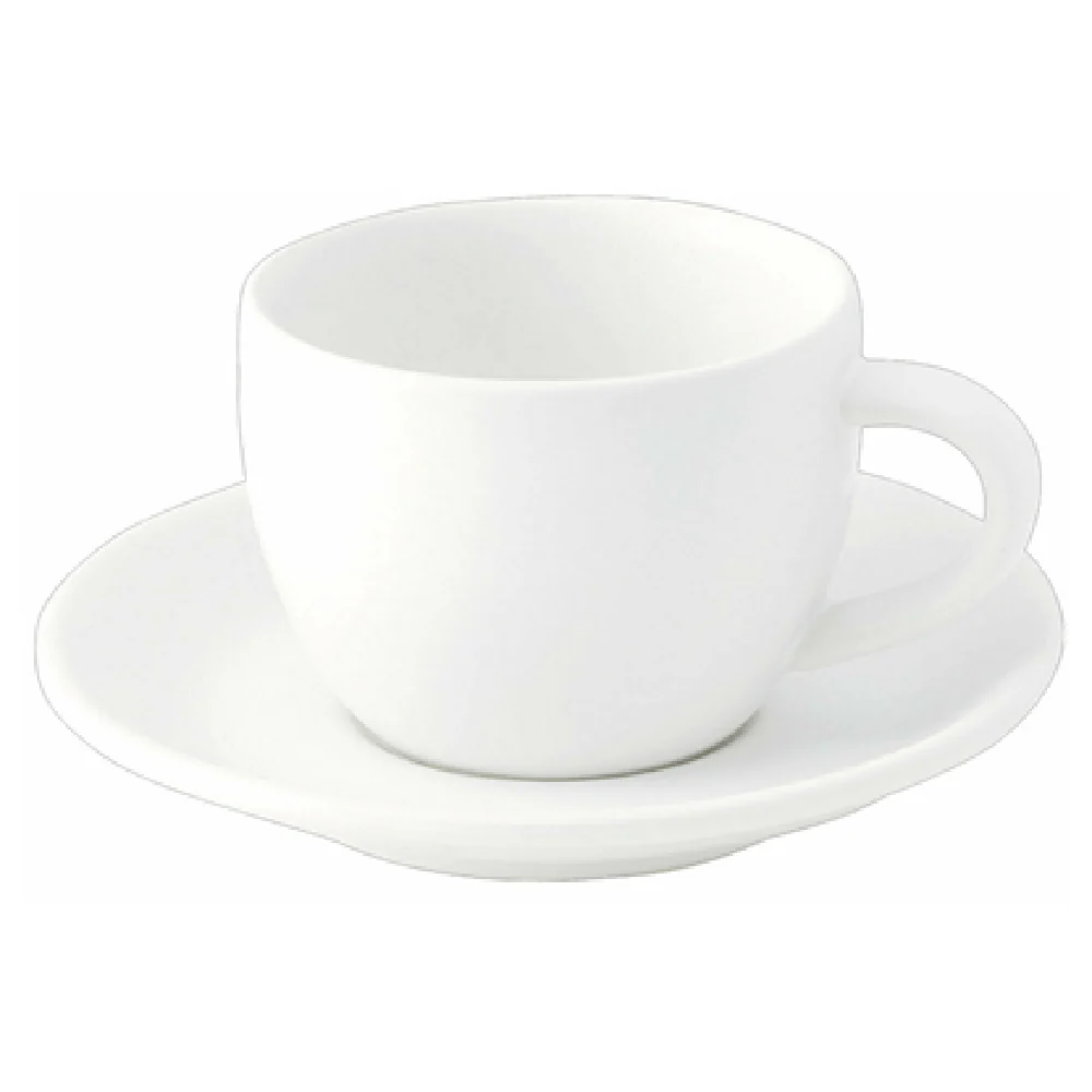 1880 Hospitality L5800000520 9-3/4 Oz Breakfast Cup Rolled Edge Handled Porcelain Warm White