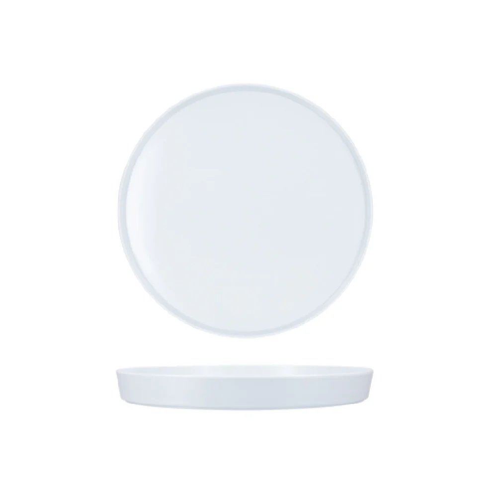 Fortessa MD.PIPER.ST.10 8 Inch Gray Melamine Outdoor Nesting Plate and Lid