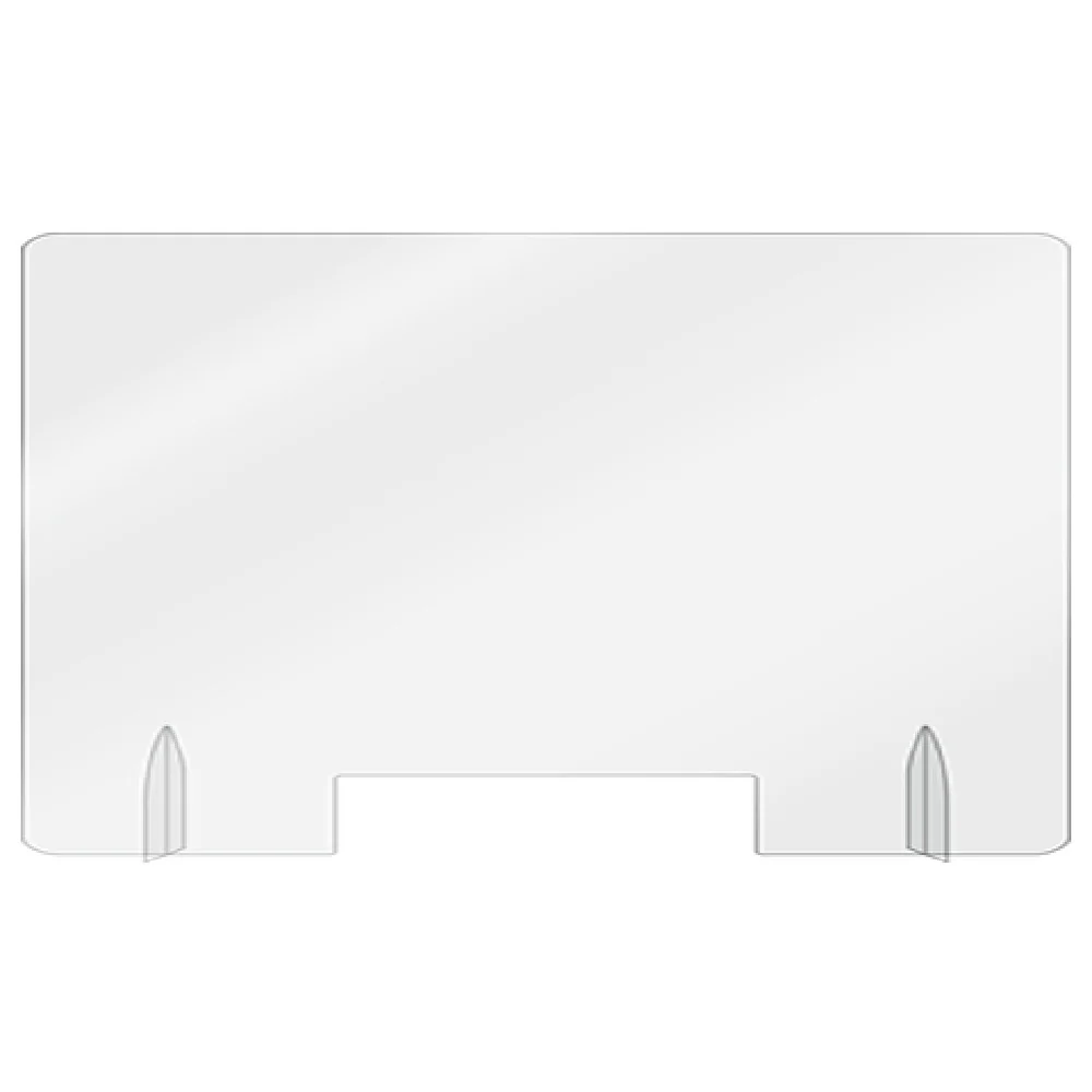 Aarco FPS3660PC 60 Inch Freestanding Protection Shield with Pass-thru Polycarbonate
