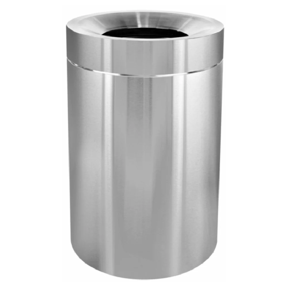 Alpine Industries ALP475-50 50 Gallon Trash Can Open Top Indoor Stainless Steel Silver