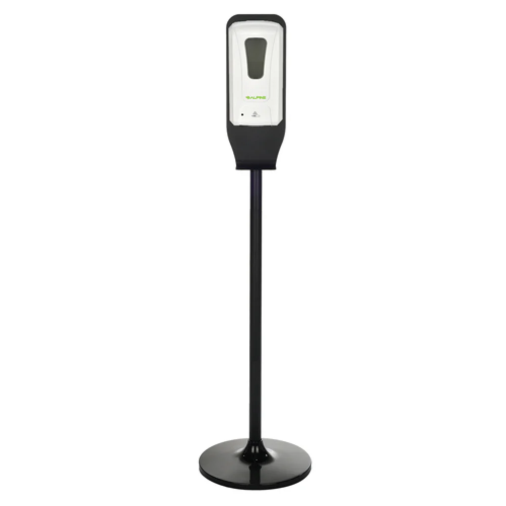 Alpine Industries ALP430-F-S 4-1/2 Inch Automatic Foam Soap and Sanitizer Dispenser with Floor Stand Plastic White Alpine Industries ALP430-F-S 4-1/2 Inch Automatic Foam Soap and Sanitizer Dispenser with Floor Stand Plastic White