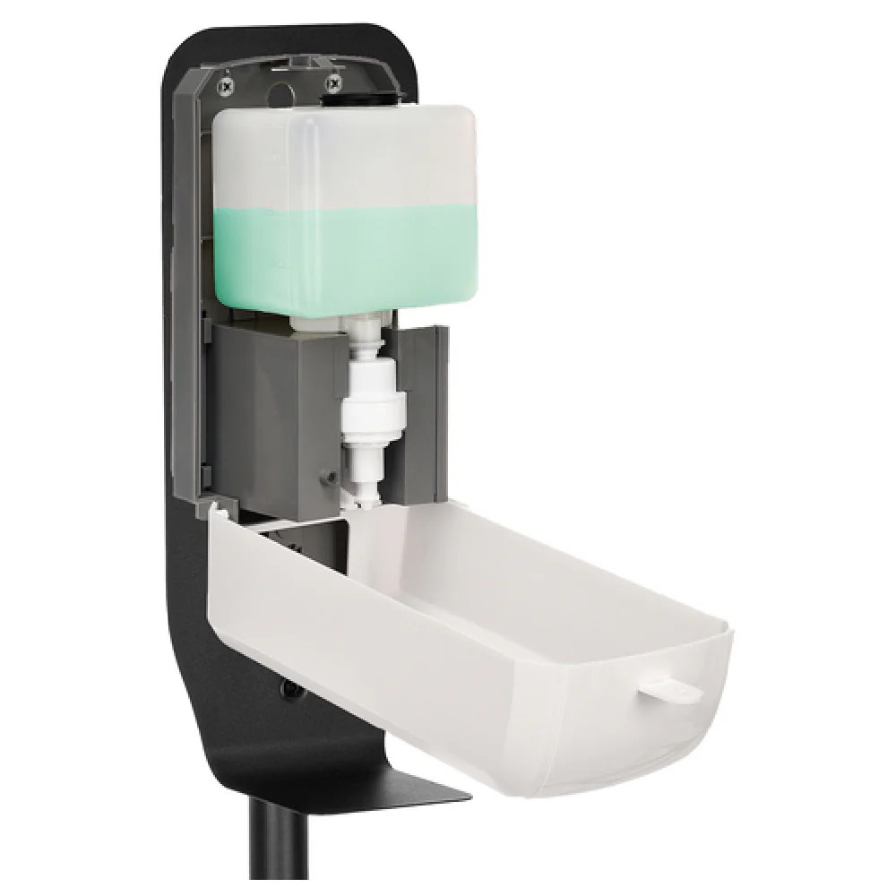 Alpine Industries ALP430-F-S 4-1/2 Inch Automatic Foam Soap and Sanitizer Dispenser with Floor Stand Plastic White Alpine Industries ALP430-F-S 4-1/2 Inch Automatic Foam Soap and Sanitizer Dispenser with Floor Stand Plastic White