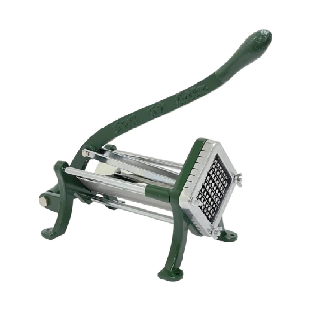CAC China FPFC-375 3/8 Inch Square Cuts Manual French Fry Cutter Ergonomic Handle Cast Iron