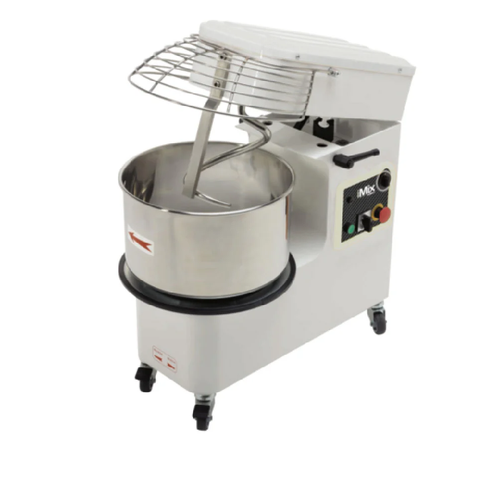 AMPTO IM R25/2 17 Inch Spiral Dough Mixer 2-speed Timer Stainless Steel with Lift Cage