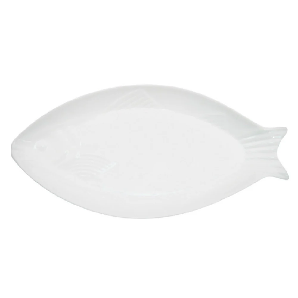 CAC China COL-F81 26 Oz. 18 Inch Oval Fish Platter Porcelain Super White CAC China COL-F81 26 Oz. 18 Inch Oval Fish Platter Porcelain Super White