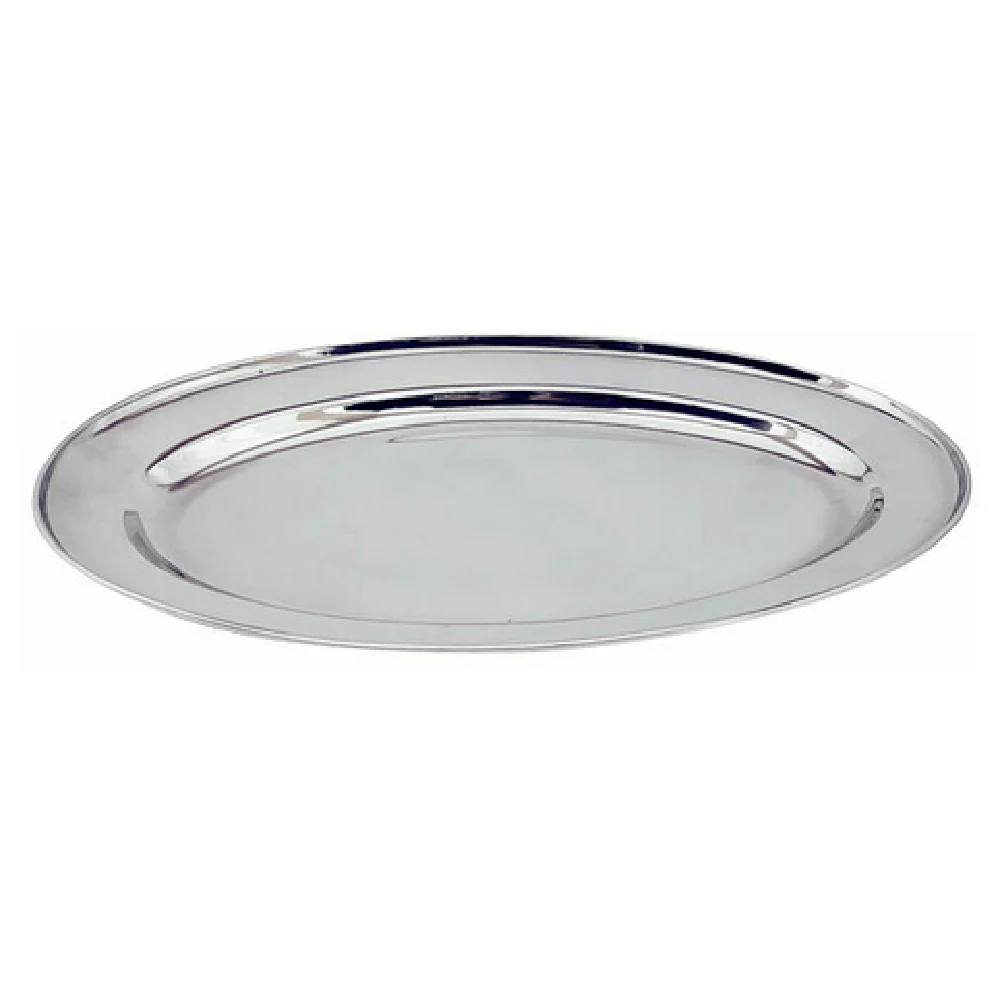 Omcan 80806 13 5/8 Inch Stainless Steel Oval Platter with Corrosion Resistant Finish