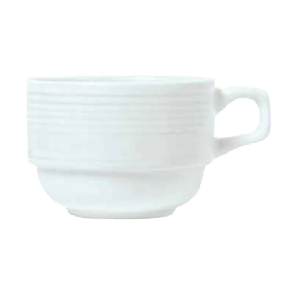 Libbey 911196016 8 Oz Porcelain Tea Cup Round Stackable White - Cups China