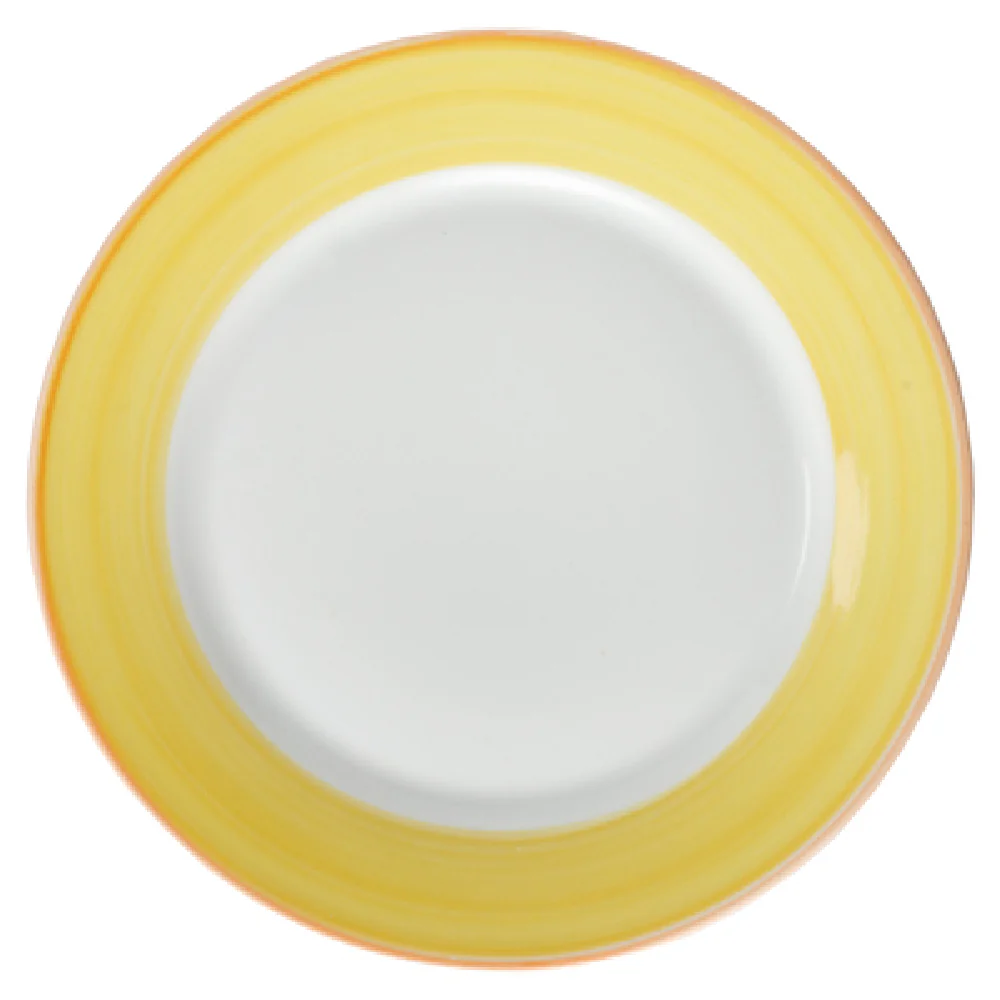 GET Enterprises PA1600902524 10 Inch Round Plate Rolled Edge Porcelain Orange GET Enterprises PA1600902524 10 Inch Round Plate Rolled Edge Porcelain Orange