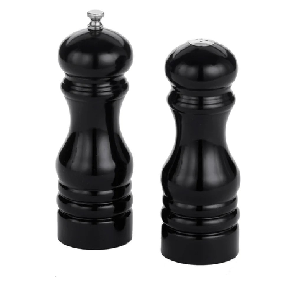 American Metalcraft PMSBL62 6 Inch Salt and Pepper Shaker Set Wood Black American Metalcraft PMSBL62 6 Inch Salt and Pepper Shaker Set Wood Black