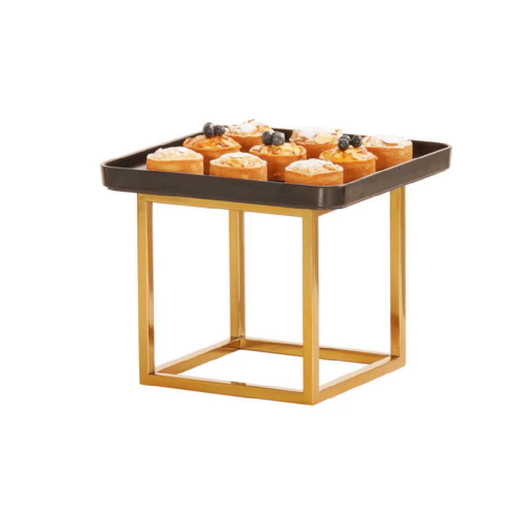 Cal-Mil 23201-8-130 8 Inch Open Frame Cube Antique Brass Display Riser