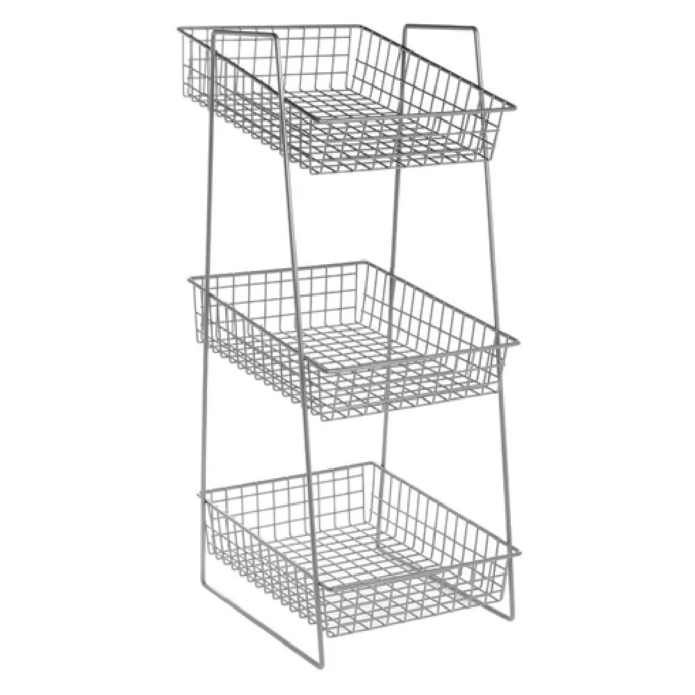 Hubert 63715 Basket Display Stand 3-tier 10-1/4