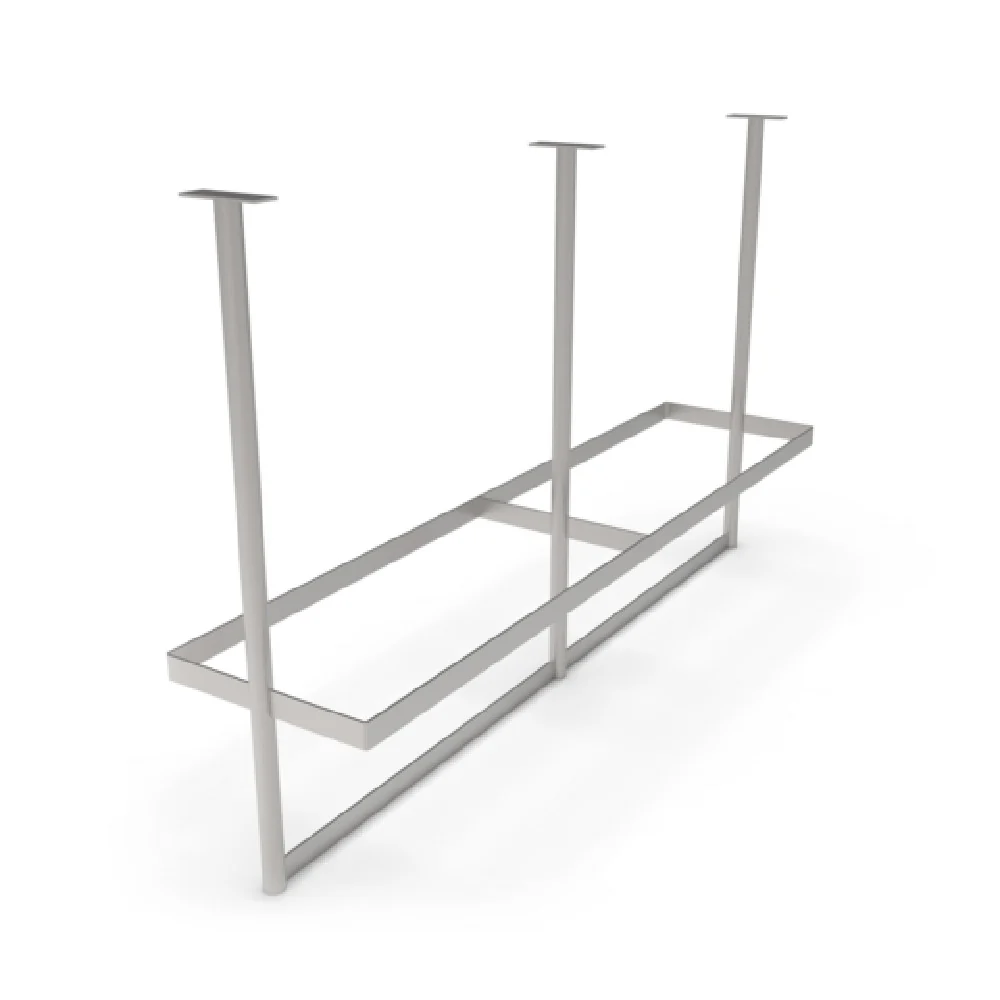 John Boos PRTC6-C 127-1/4 Inch Ceiling Mount Pot Rack with Double Hooks Stainless Steel