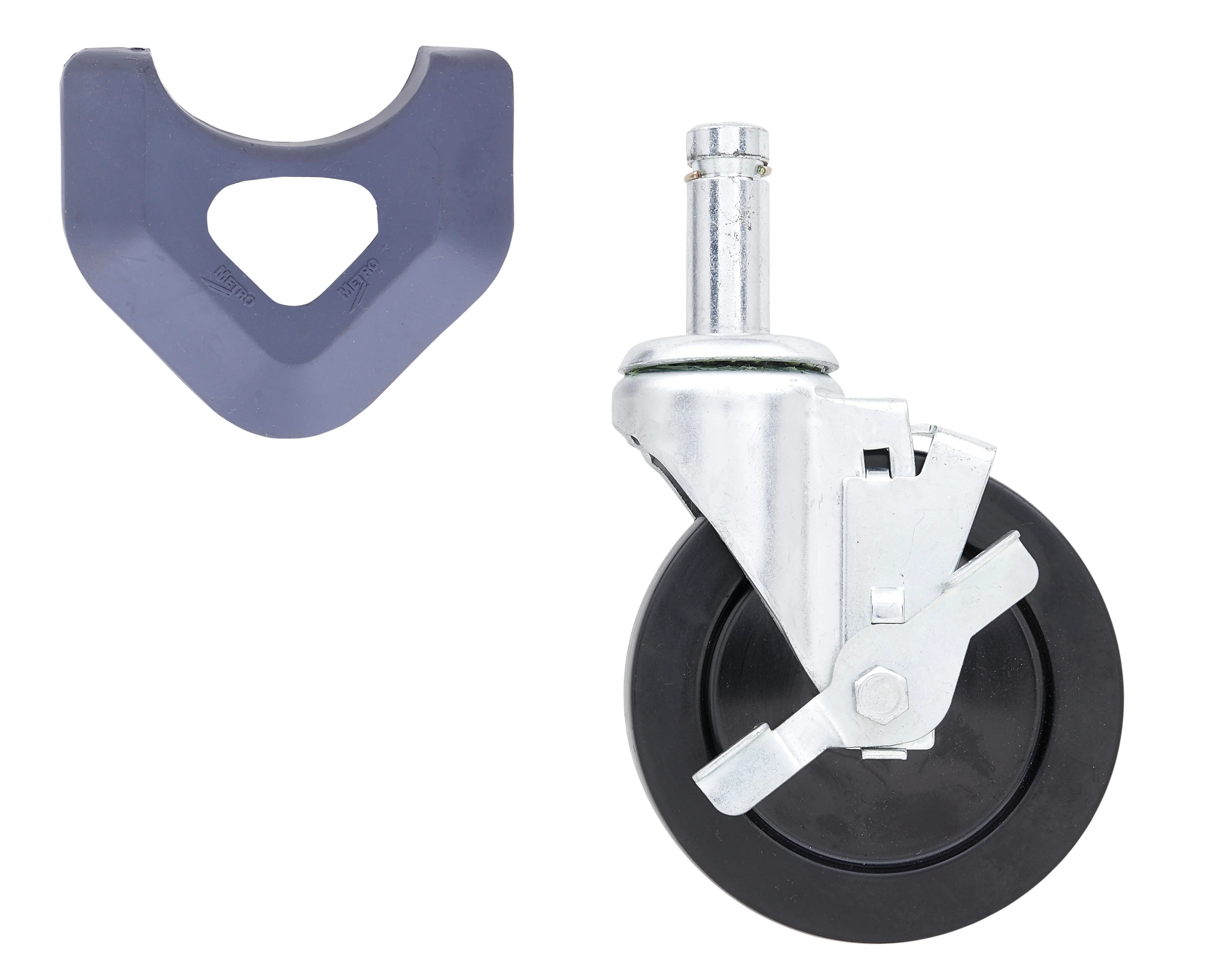 Metro 5MBX 5 Inch Dia Stem Caster Brake Resilient Wheel 200 lb Capacity Metro 5MBX 5 Inch Dia Stem Caster Brake Resilient Wheel 200 lb Capacity