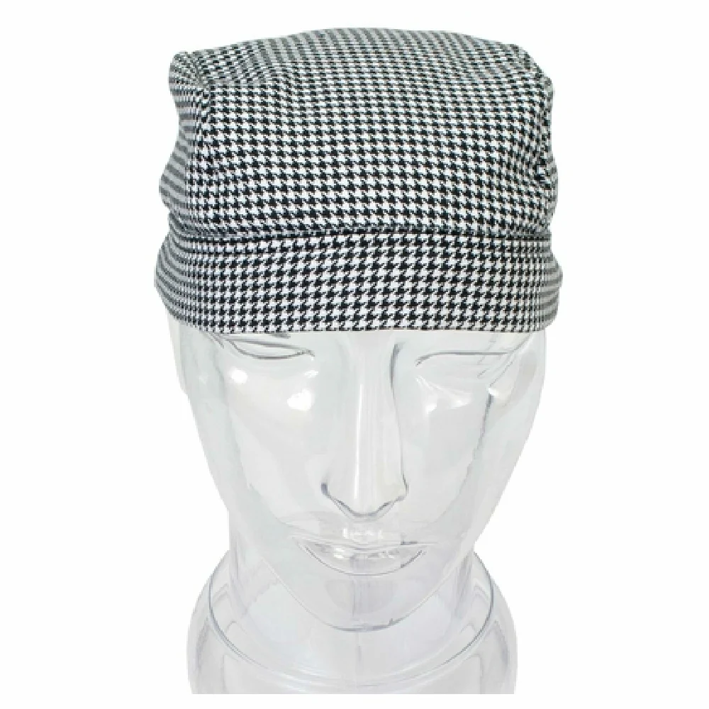 John Ritzenthaler Company RZSCHT Chef Skull Cap Elastic Back Tie Cotton-Poly Houndstooth