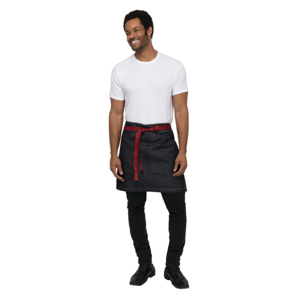 Chef Works AHS01-IBL-0 28 Inch Waist Apron Indigo Blue Cotton with Pockets Chef Works AHS01-IBL-0 28 Inch Waist Apron Indigo Blue Cotton with Pockets