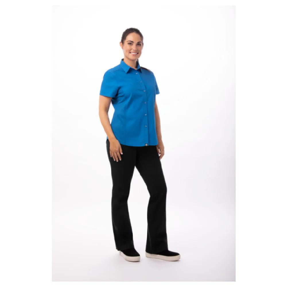 Chef Works CSWV-BLU-2XL 33 Inch Women's Universal Shirt Cool Vent Panels Blue Poly/Cotton