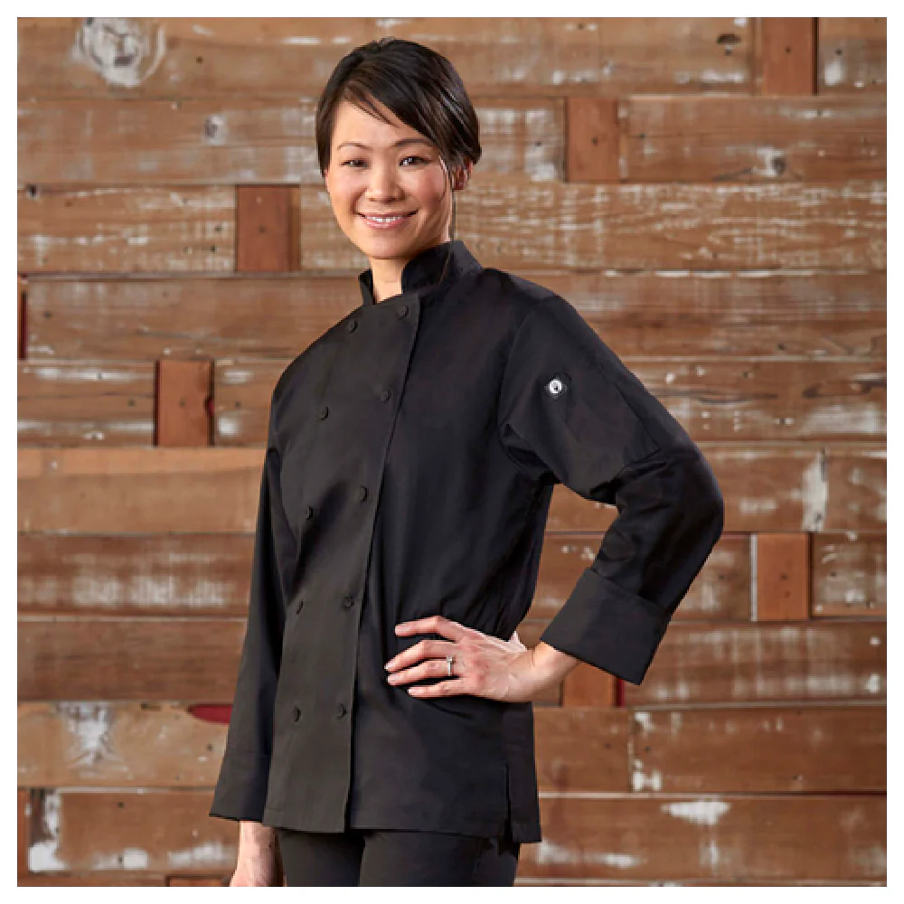 Chef Works LWLJ-WHT-2XL Women's Chef Coat 2XL Double-breasted Long Sleeves White Cotton/poly Twill
