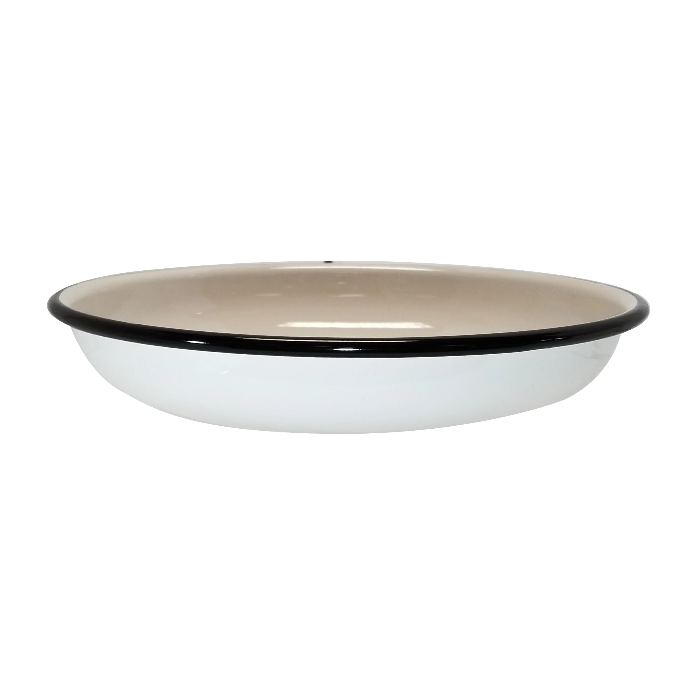 Tablecraft 11155 9 Inch Diameter Round Pasta Plate 24 Oz Black and White Porcelain Enamel Tablecraft 11155 9 Inch Diameter Round Pasta Plate 24 Oz Black and White Porcelain Enamel