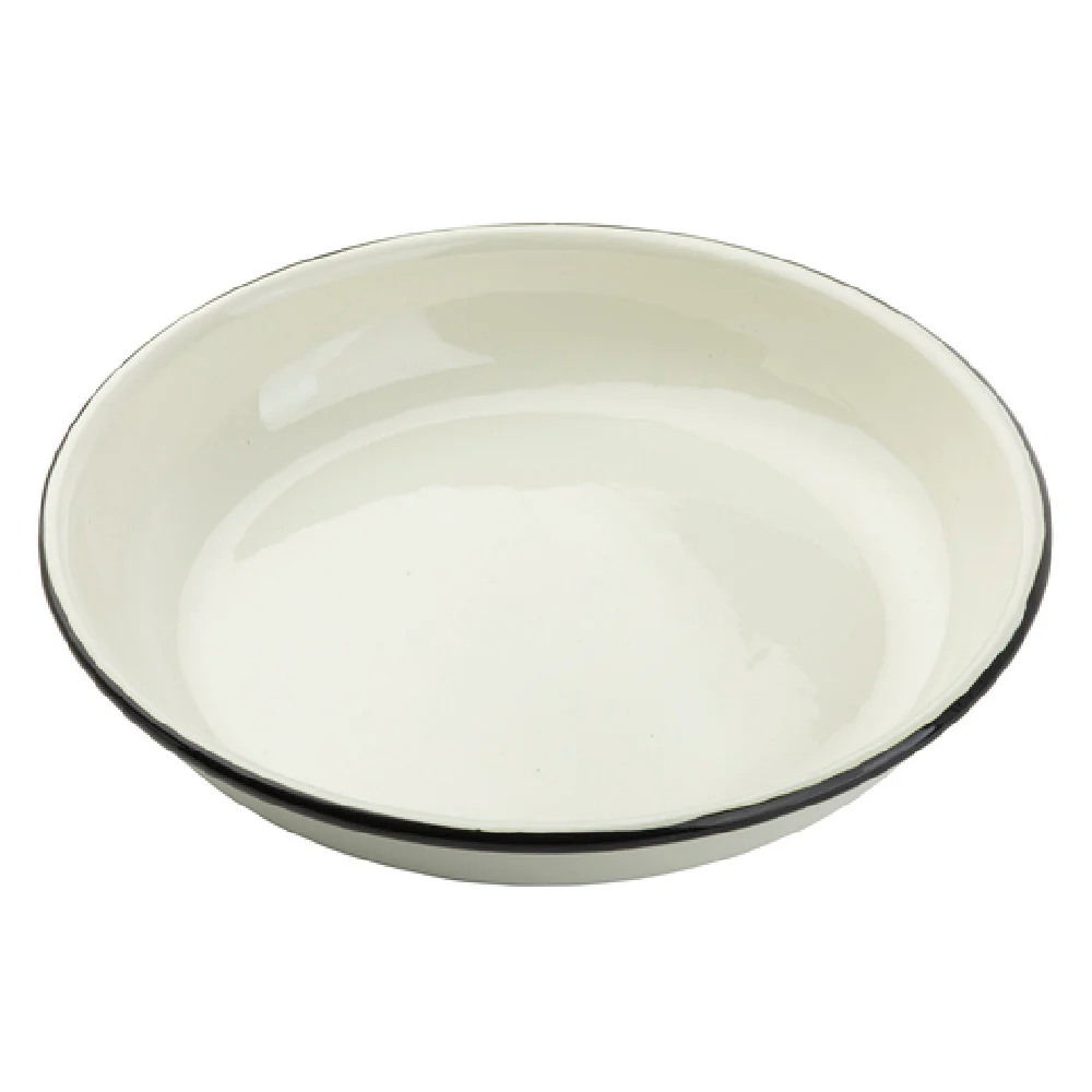 Tablecraft 11155 9 Inch Diameter Round Pasta Plate 24 Oz Black and White Porcelain Enamel Tablecraft 11155 9 Inch Diameter Round Pasta Plate 24 Oz Black and White Porcelain Enamel