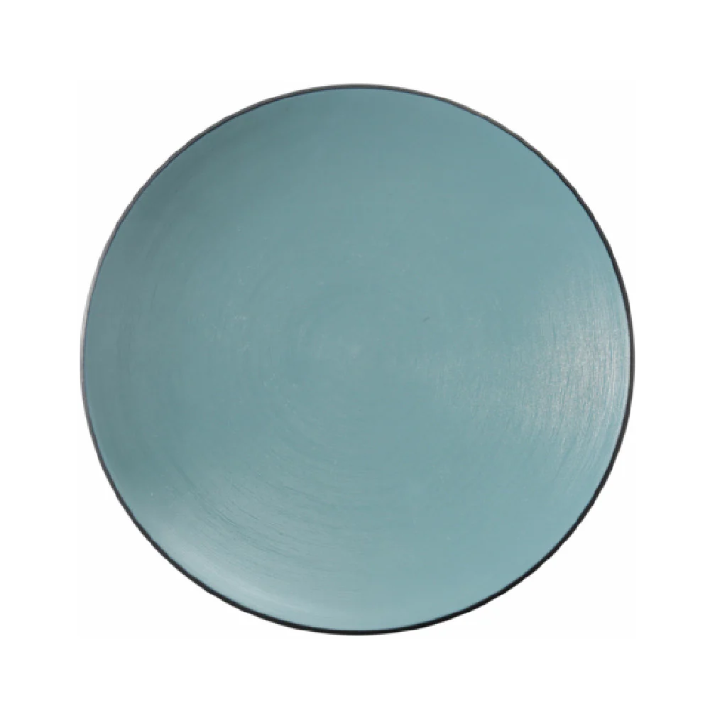 Yanco BM-110TL 10.25 Inch Round Plate Melamine Gray and Teal Color 2 Dozen Yanco BM-110TL 10.25 Inch Round Plate Melamine Gray and Teal Color 2 Dozen