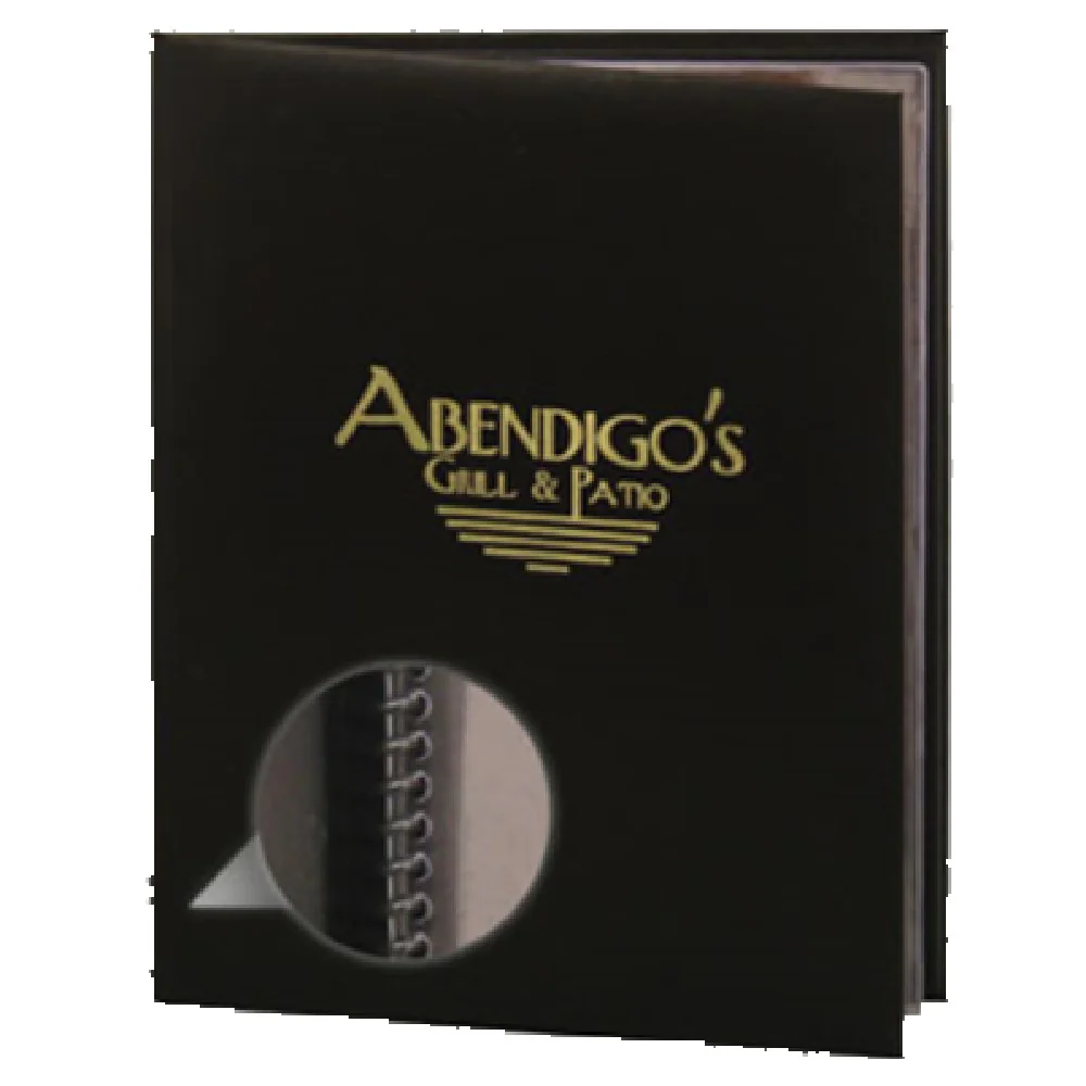 Risch AUGUSTA-SP 8.5X14 Padded Menu Cover Holds Black Spiral Pages 8-1/2 Inch