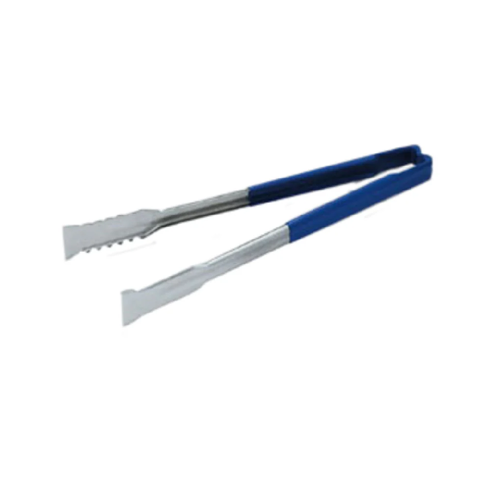Vollrath 4790940 9-1/2 Inch Red Antimicrobial Handle Tongs Stainless Steel with Gripper Teeth