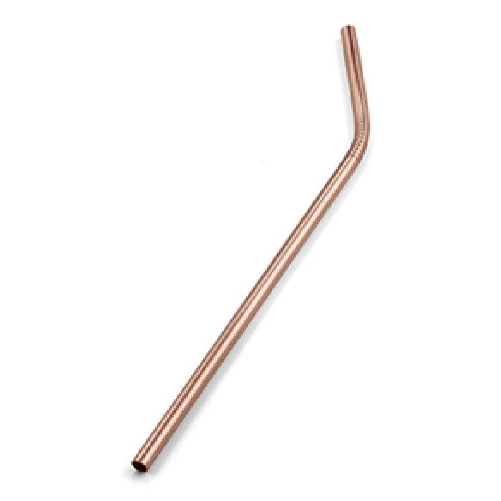 American Metalcraft STWC8 8 Inch Bended Straw Stainless Steel Copper - 12 Packs