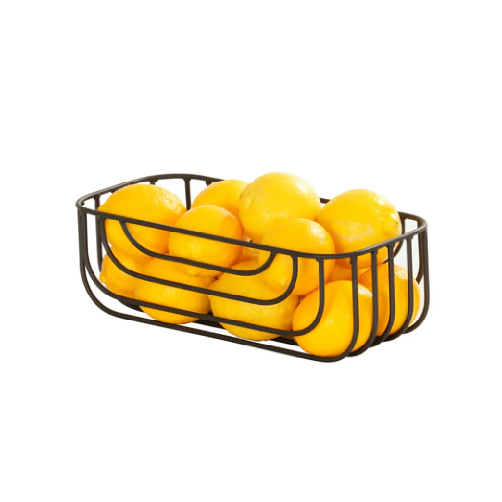 Cal-Mil 23757-136-13 13 Inch Black Wire Rectangle Basket with Sleek Design