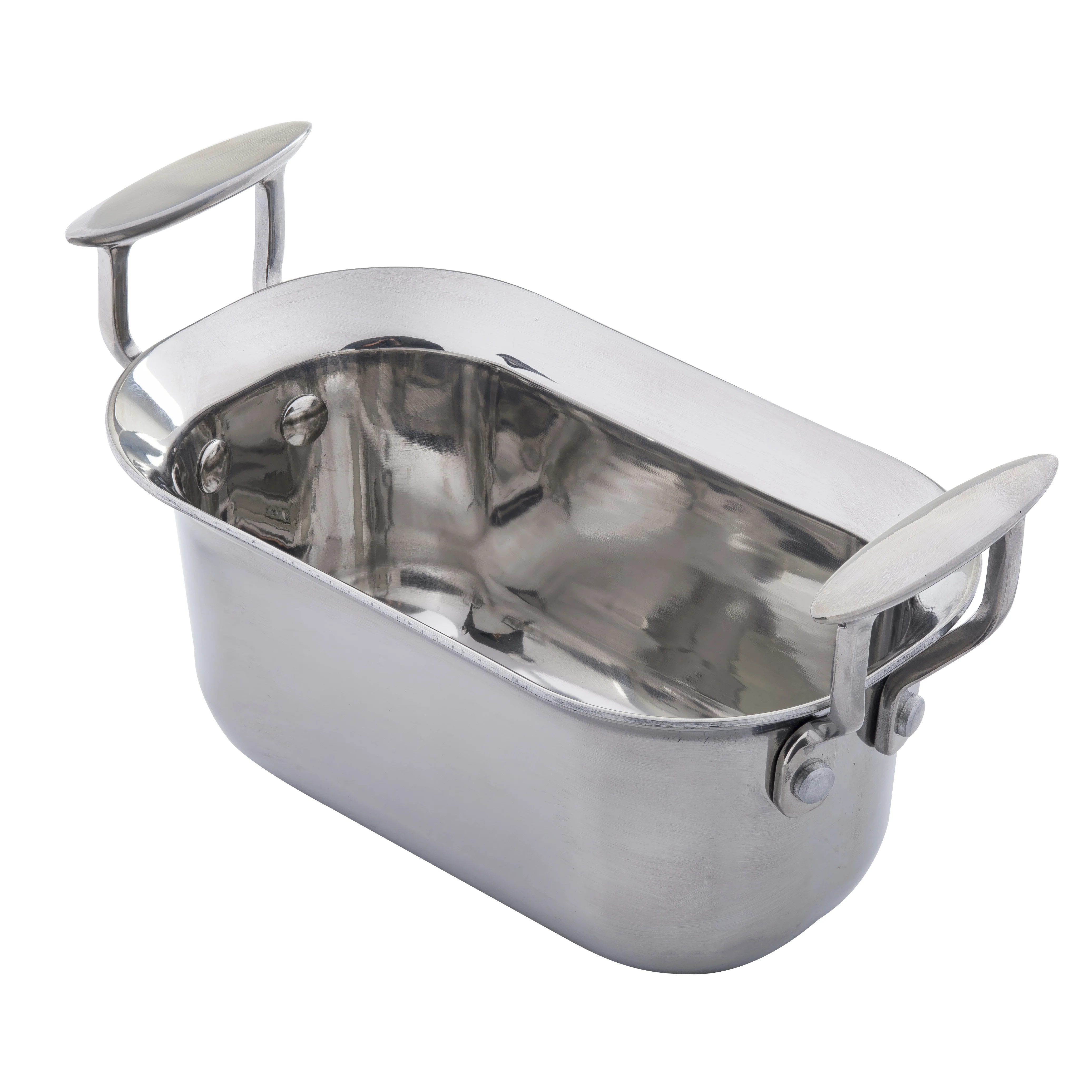 Tablecraft 123512 Quarter Size 2 Qt Tri-Ply Serving Pan with Handles Induction