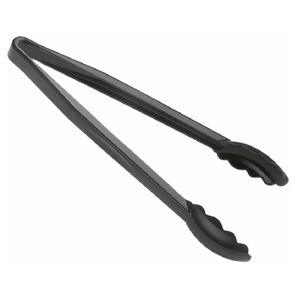 Cambro 12TGS110 12 Inch Scallop Grip Tongs Black Plastic - NSF