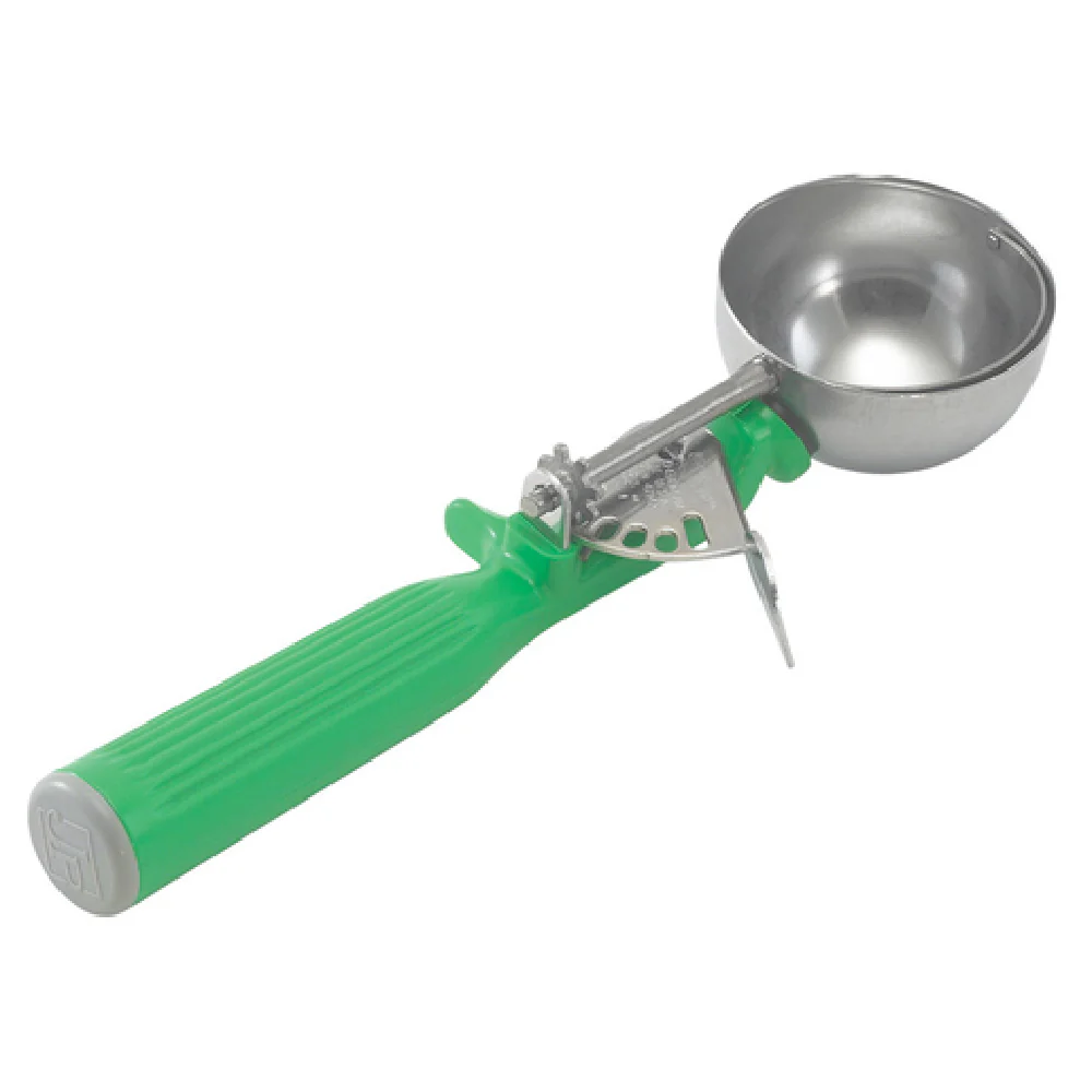 Vollrath 47142 2-2/3 Oz Disher Round Bowl with Antimicrobial Green Handle