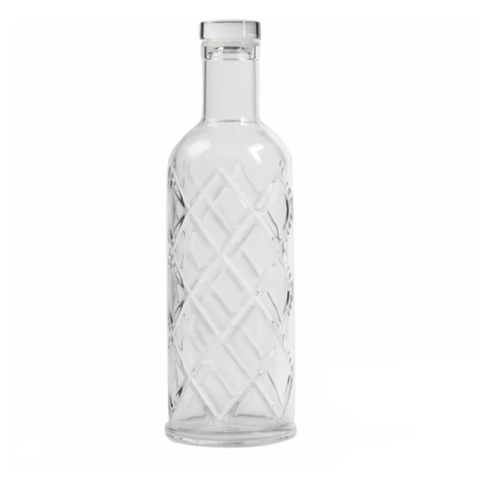 American Metalcraft WB35 34 Oz. Water Bottle Diamond Plastic with Cap Clear