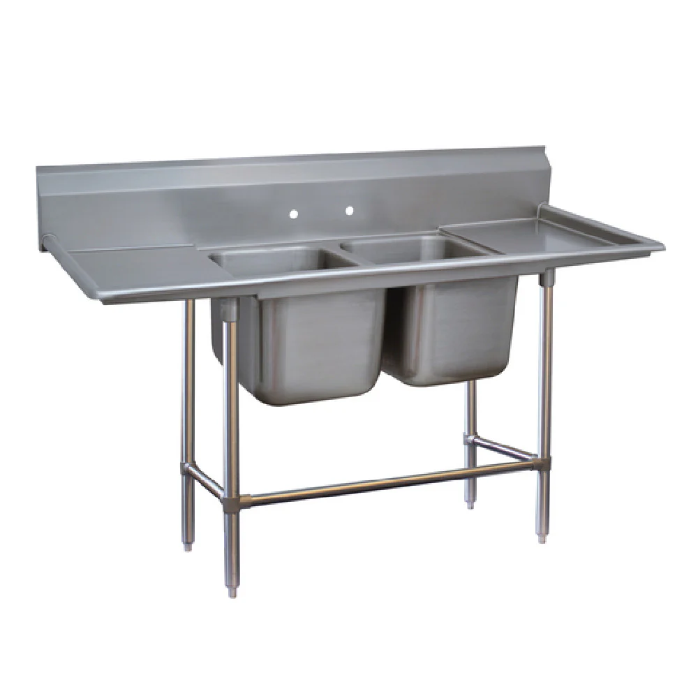 Advance Tabco 94-22-40-36RL 117 Inch Stainless Steel Sink with Left and Right Drainboards