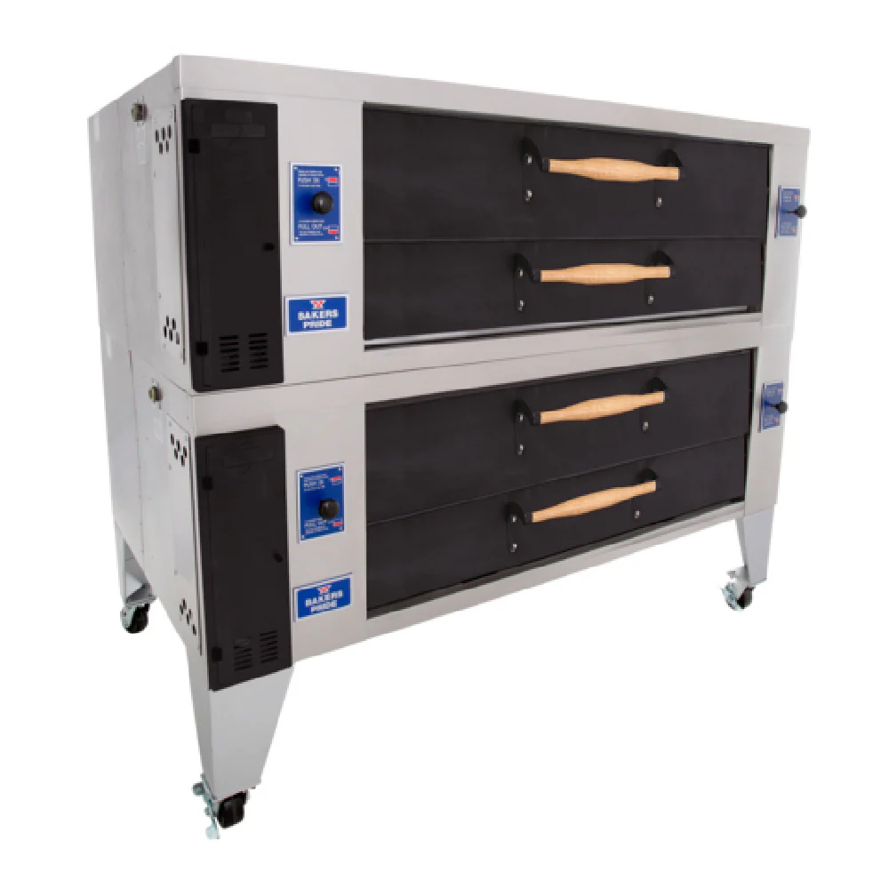 Bakers Pride Y-802-DSP_LP 66 Inch Gas Pizza Bake Oven with FibraMent Decks 240000 BTU