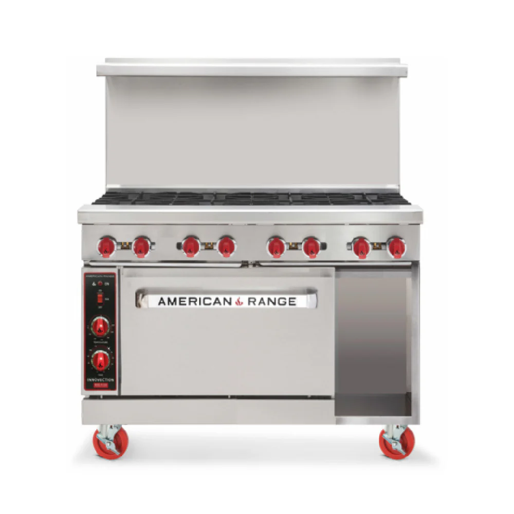 American Range AR-24G-4B-NVL-SBR_NAT 48 Inch Gas Restaurant Range with 4 Burners 195000 BTU