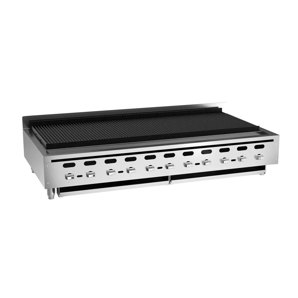 Wolf ACB60-QS-COMMANDER_LP 62-1/8 Inch Countertop Gas Charbroiler with 11 Burners 187000 BTU Wolf ACB60-QS-COMMANDER_LP 62-1/8 Inch Countertop Gas Charbroiler with 11 Burners 187000 BTU