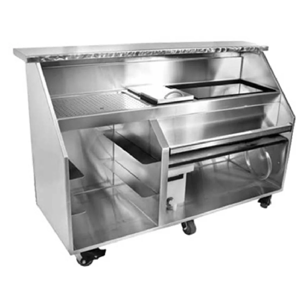 Glastender PBG72-18 72 Inch Portable Bar with Insulated Ice Bin Stainless Steel Glastender PBG72-18 72 Inch Portable Bar with Insulated Ice Bin Stainless Steel