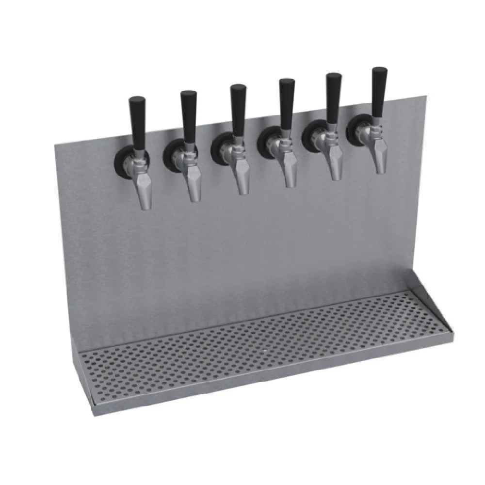 Optional 24 Inch Stainless Steel Wall Mounted Drip Tray for Six Faucet, Krowne KWMDT-6S