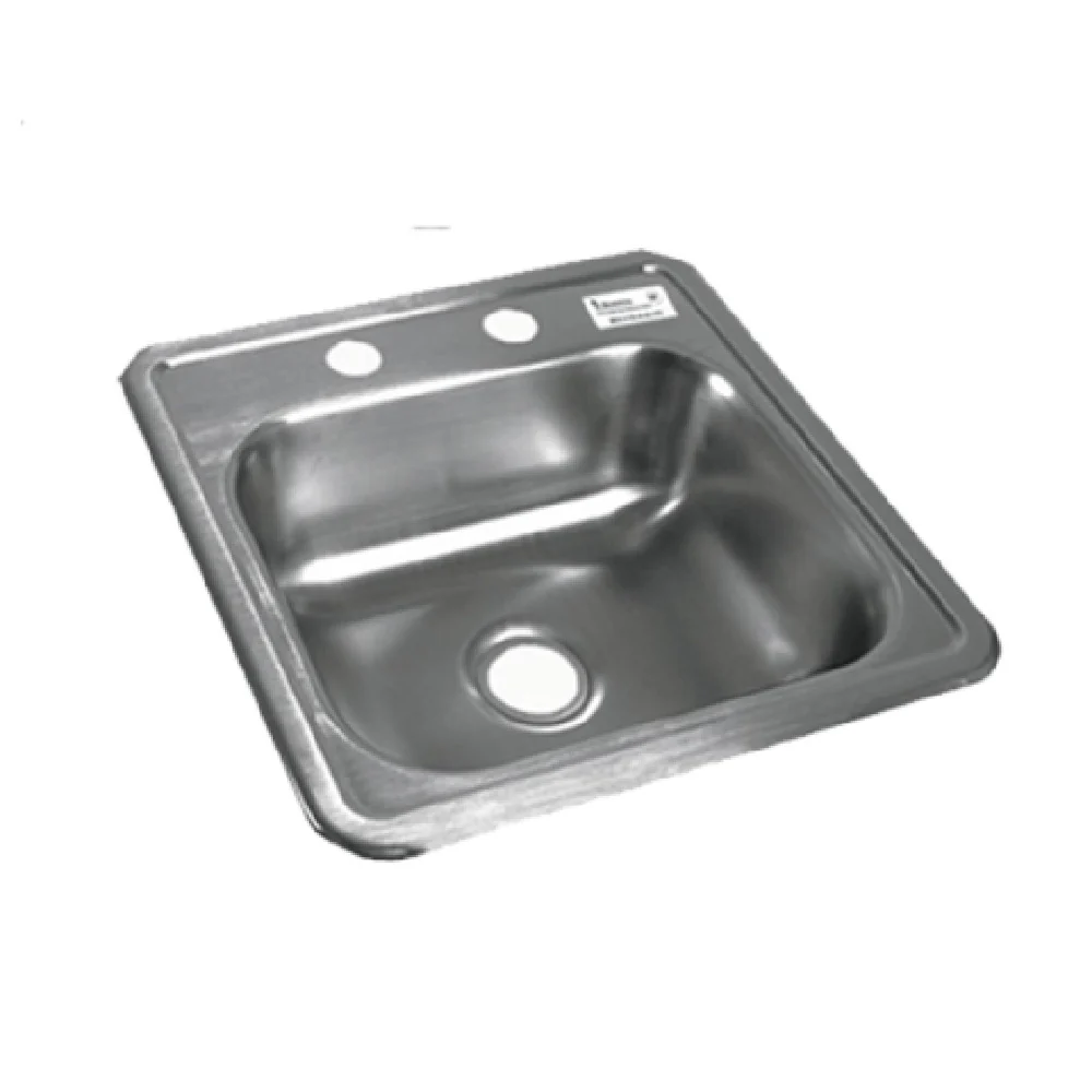 BK Resources BK-DIS-1515 15 Inch Drop-In Sink 12 Inch Compartment Stainless Steel with Basket Drain BK Resources BK-DIS-1515 15 Inch Drop-In Sink 12 Inch Compartment Stainless Steel with Basket Drain