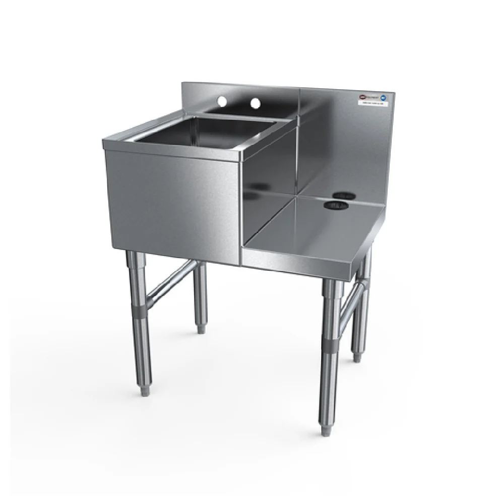 NBR Equipment UW-1-1014-2418-RH 24 Inch Blender Station Sink Freestanding Stainless Steel with Dump Sink NBR Equipment UW-1-1014-2418-RH 24 Inch Blender Station Sink Freestanding Stainless Steel with Dump Sink