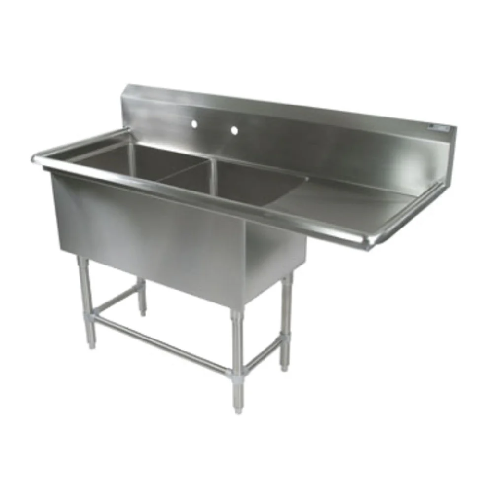 John Boos 2PB1824-1D24R 64-3/16 Inch Stainless Steel Sink Right Drainboard