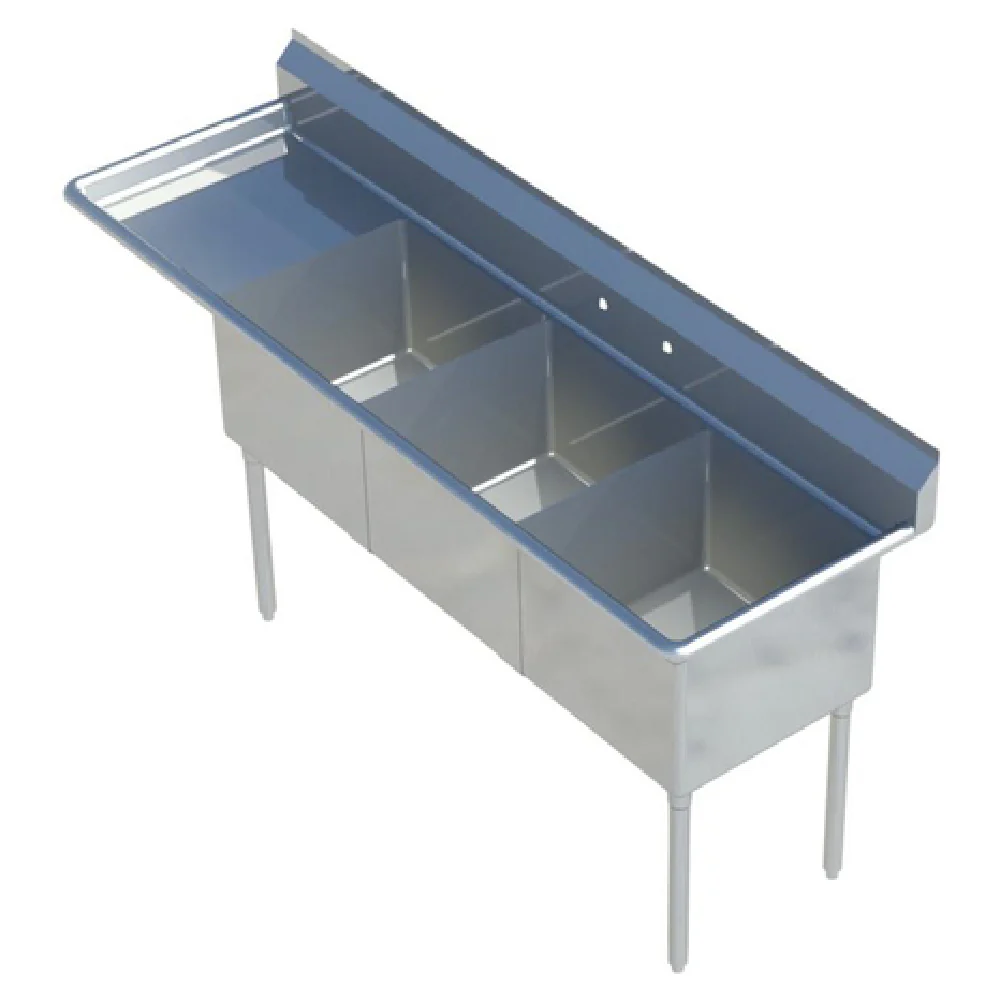 Sapphire Manufacturing SMS-3-1416L Sink 3-compartment 58-1/2 Sapphire Manufacturing SMS-3-1416L Sink 3-compartment 58-1/2