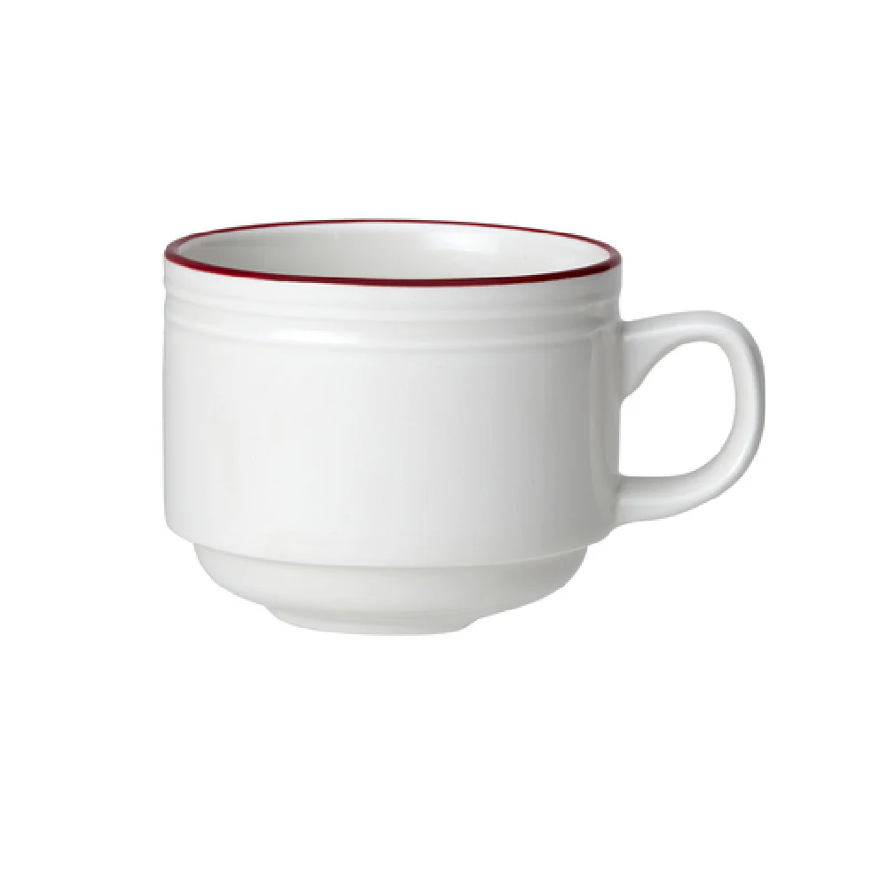 Steelite 1407X0133 7 Oz Cup Ceramic White with Vitrified Design